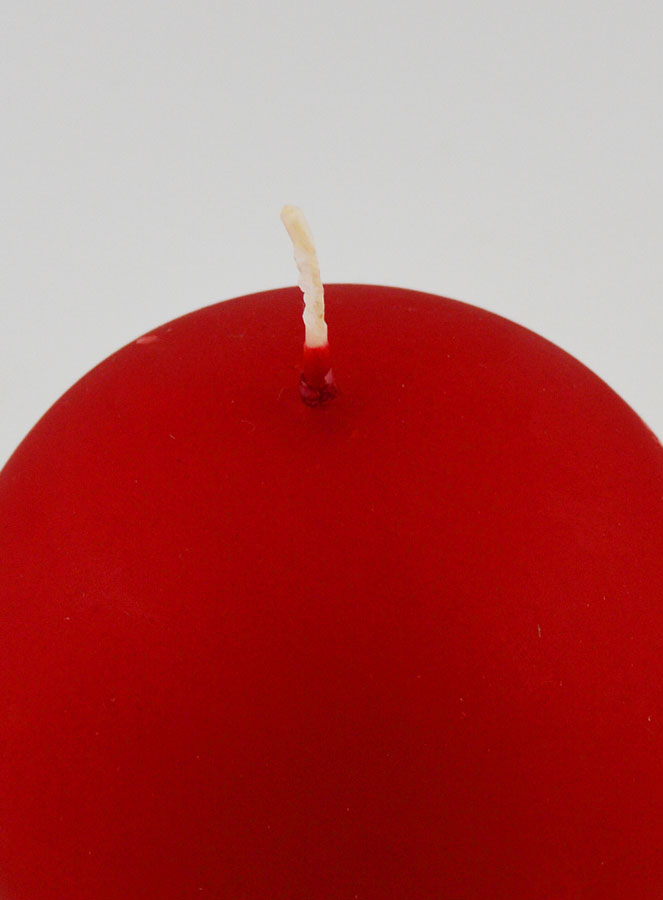 Vela Esfera de Natal Redonda 8cm - Vermelho Veludo (pic 4)