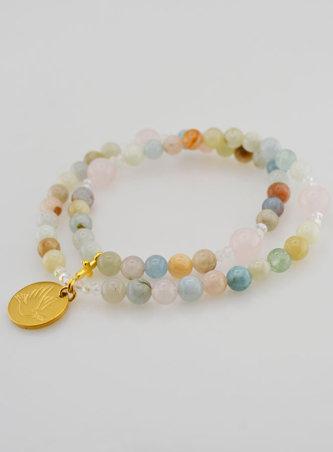 Terço da Paz - Morganite & Quartzo Rosa (pic 4)