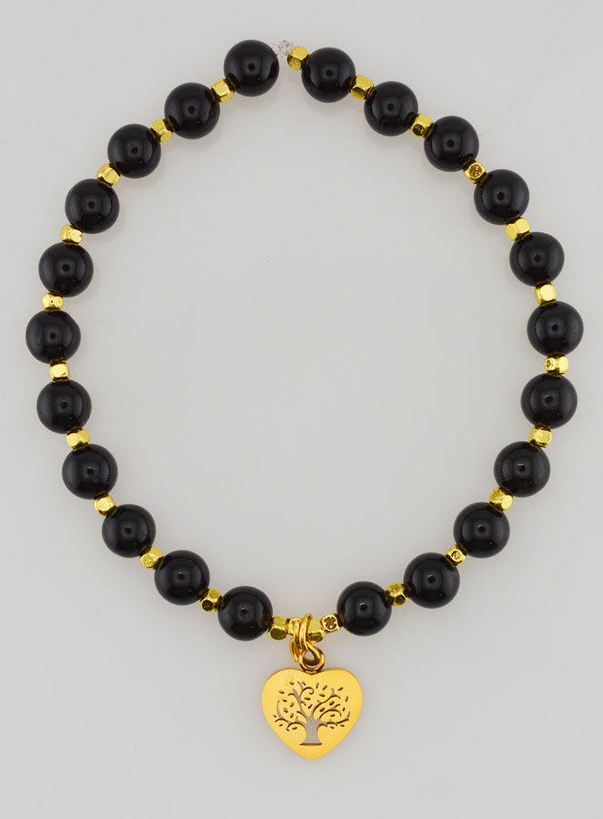 Pulseira Pedra Natural - Turmalina & Árvore da Vida (pic 1)
