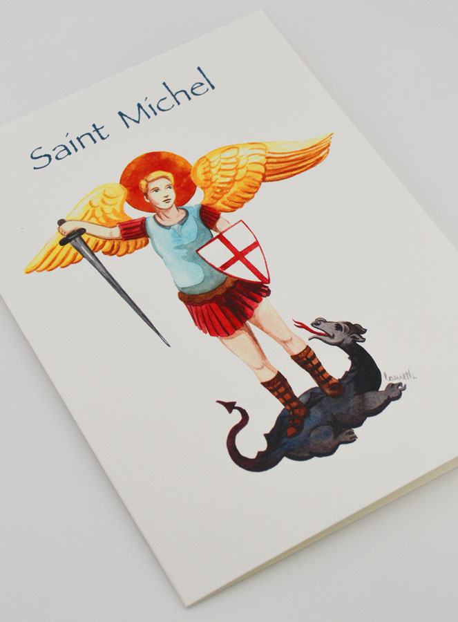 Tarjeta Religiosa Folleto - San Miguel Arcángel (pic 3)