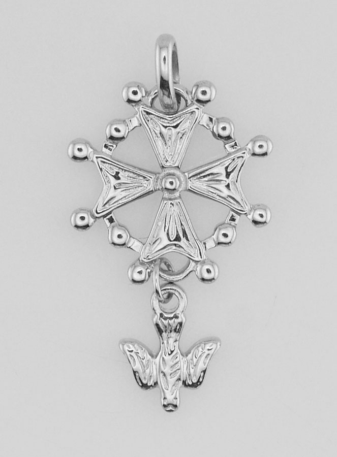 Colgante Cruz Hugonote con el Espíritu Santo - Plata (pic 1)