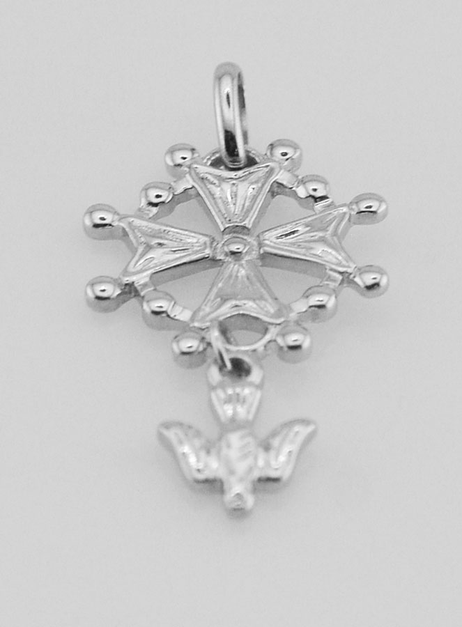 Colgante Cruz Hugonote con el Espíritu Santo - Plata (pic 2)