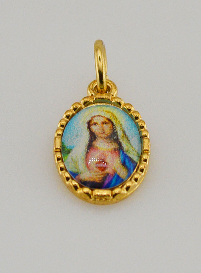 Medalha Borda Torcida 15mm - Sagrado Coração de Maria (pic 2)