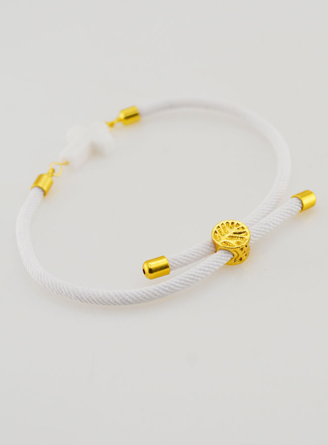 Pulsera religiosa con cruz - Blanca (pic 4)