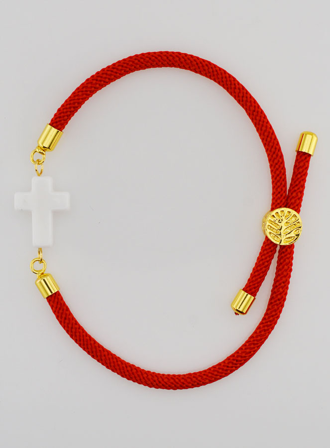 Pulsera religiosa con cruz - Roja (pic 1)