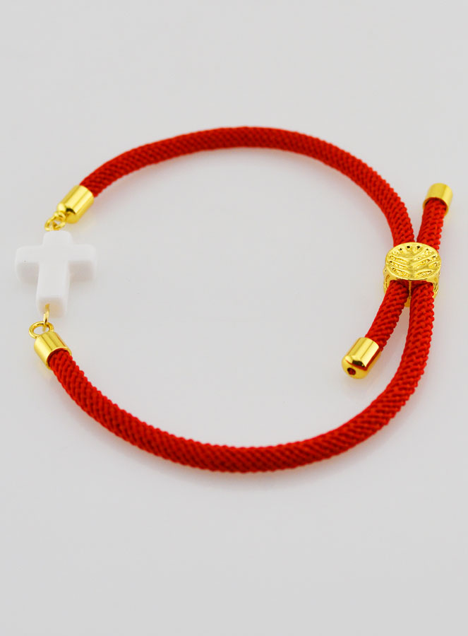 Pulsera religiosa con cruz - Roja (pic 2)