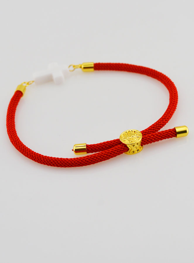 Pulsera religiosa con cruz - Roja (pic 4)