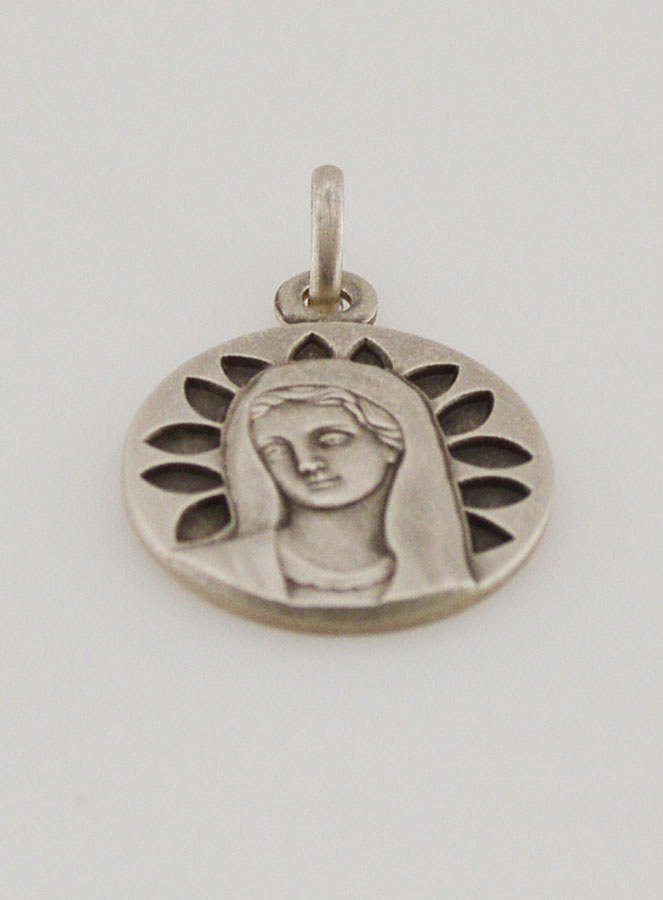 Medalha Virgem com Pétalas em Prata - 16mm (pic 2)