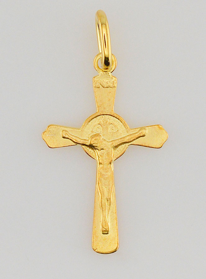 Colgante de la Cruz de San Benito Chapado en Oro - 22 mm (pic 1)