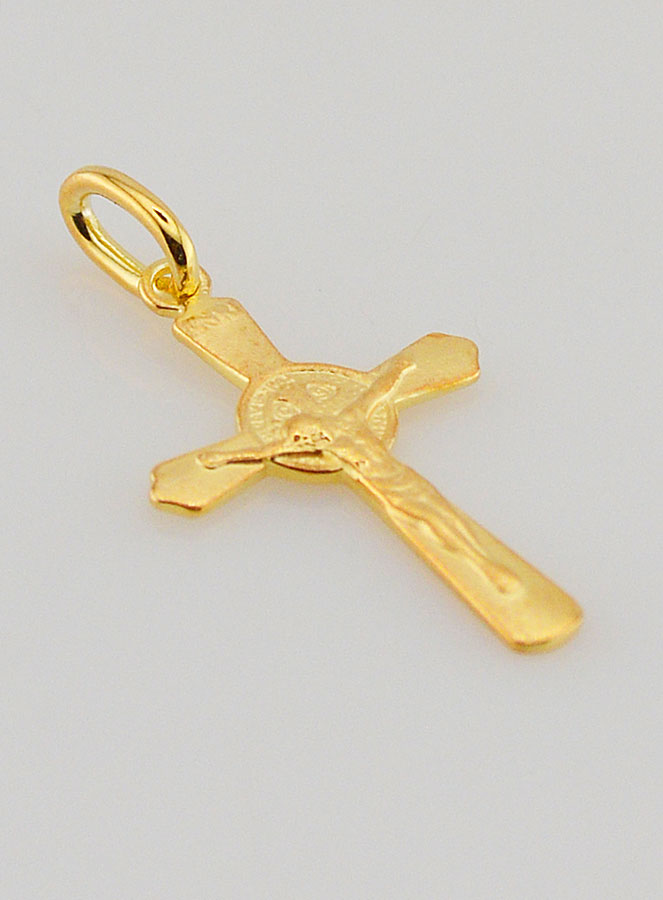 Colgante de la Cruz de San Benito Chapado en Oro - 22 mm (pic 3)