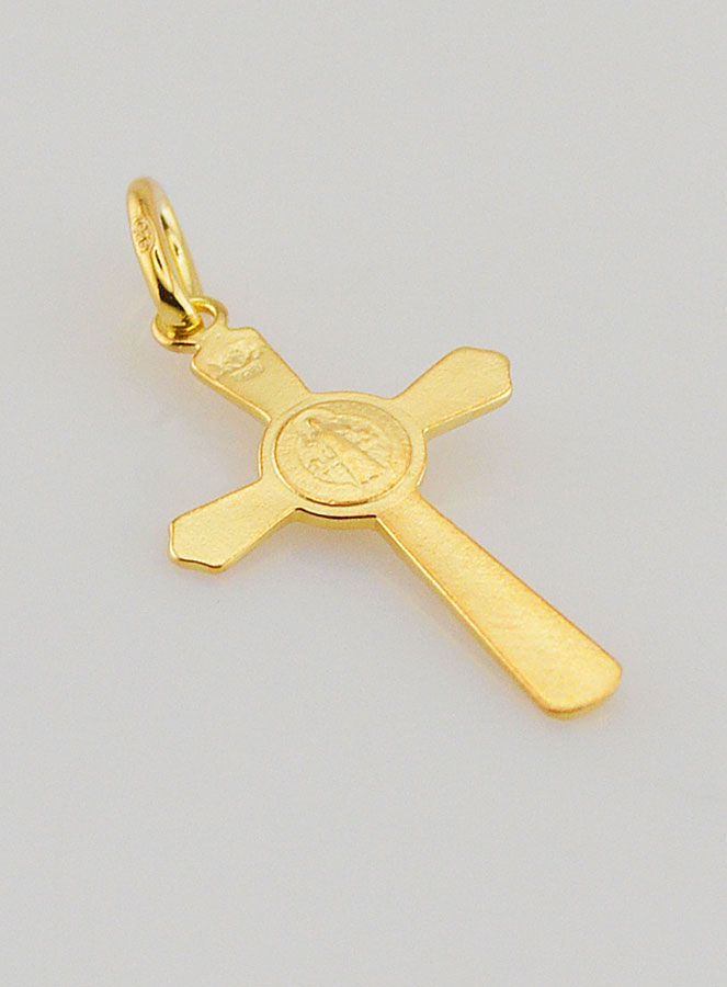 Colgante de la Cruz de San Benito Chapado en Oro - 22 mm (pic 4)