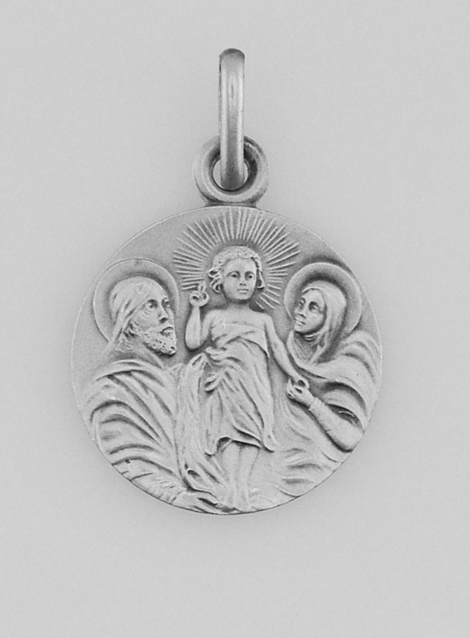 Medalha Sagrada Família em Prata - 17mm (pic 1)