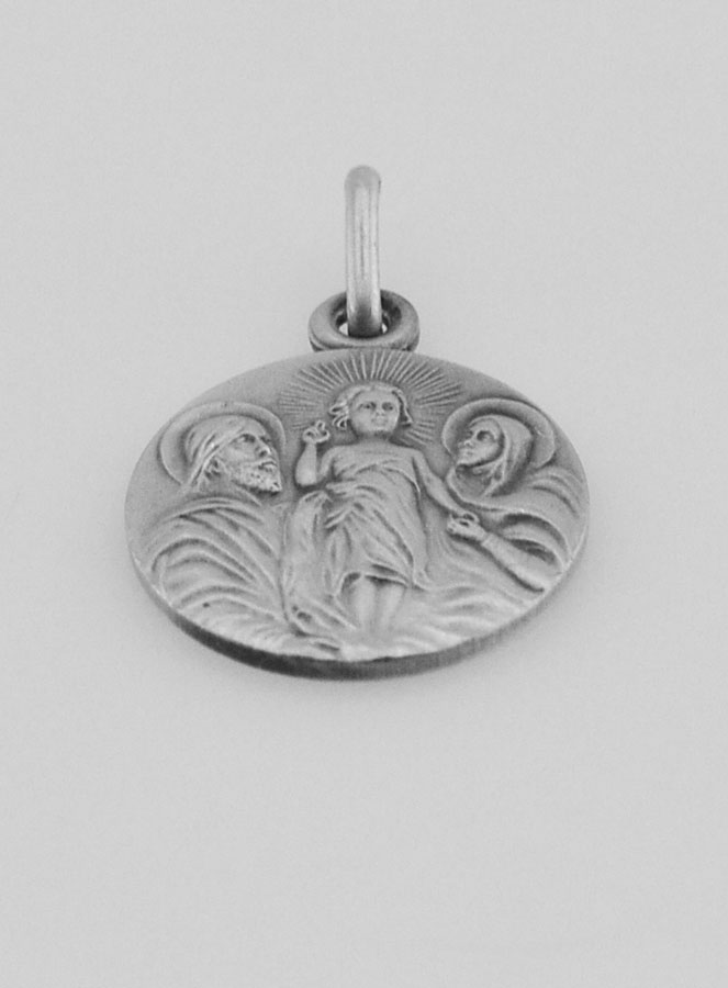 Medalha Sagrada Família em Prata - 17mm (pic 2)