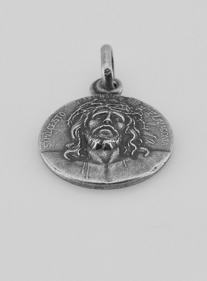 Medalha Santa Face de Cristo em Prata - 17mm (pic 2)