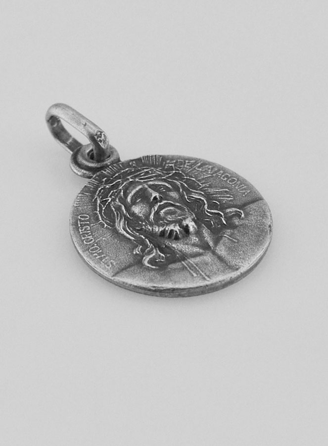 Medalha Santa Face de Cristo em Prata - 17mm (pic 3)