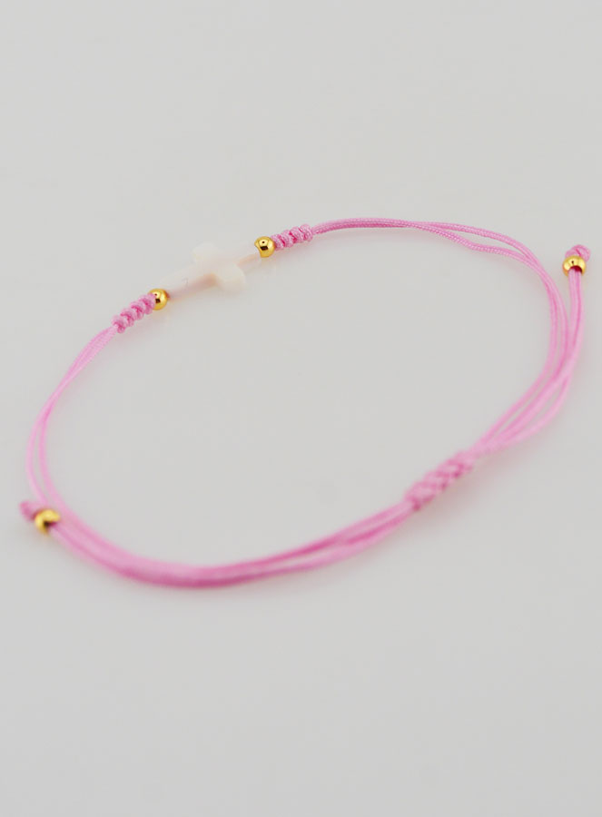 Pulsera con cruz - Rosa (pic 4)