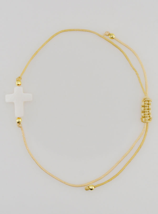 Pulsera con cruz – Beige (pic 1)