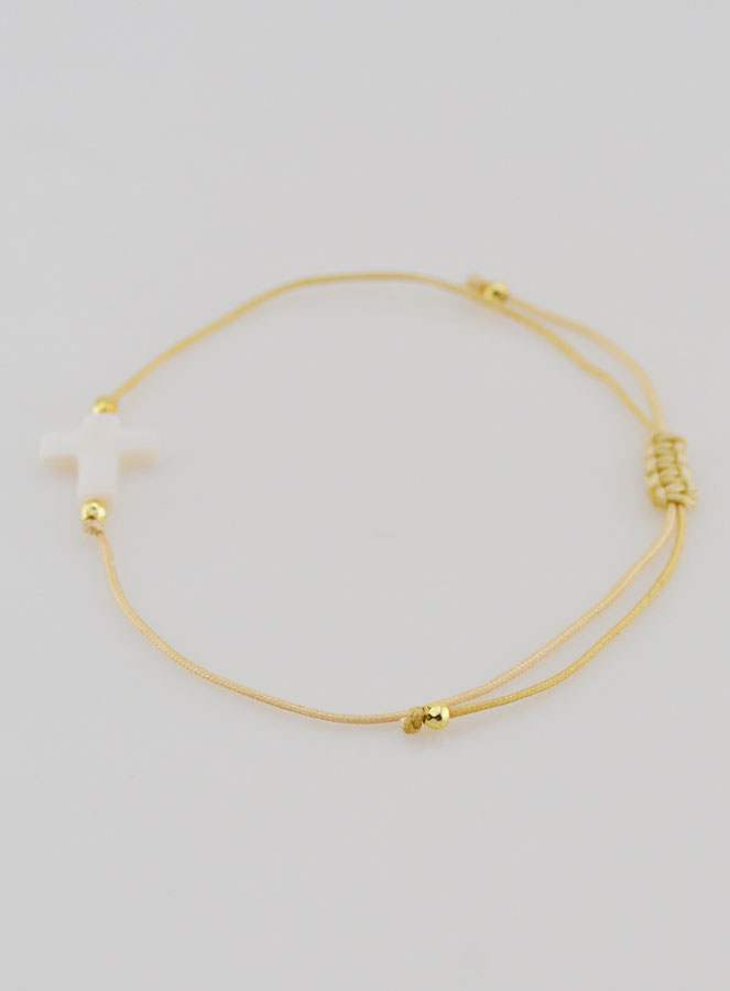 Pulsera con cruz – Beige (pic 2)