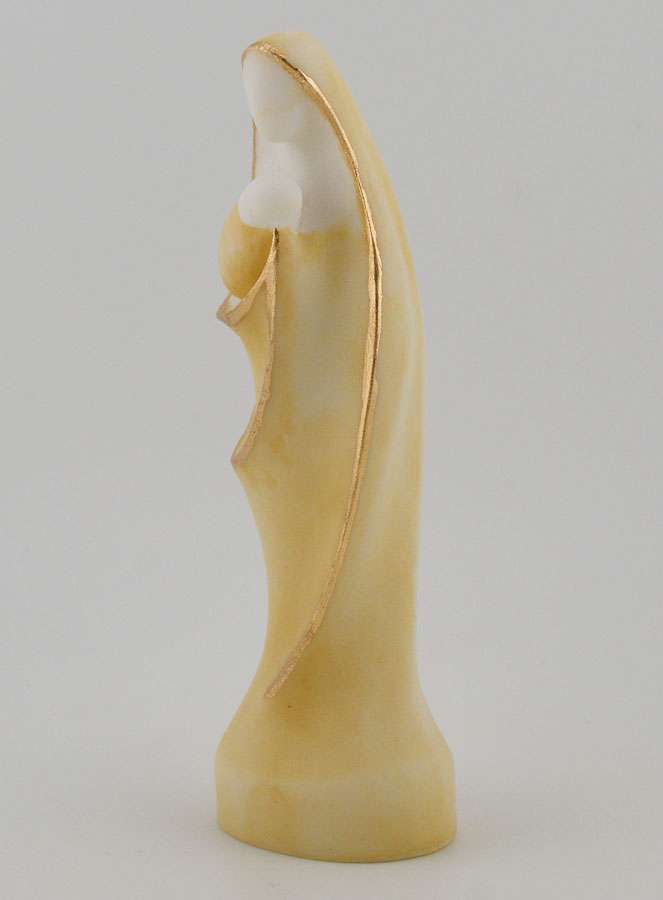 Estátua Virgem com o Menino em Alabastro Pintado - 12cm (pic 2)