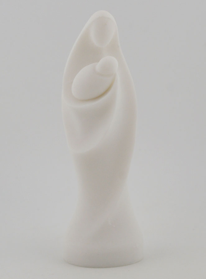 Estátua Virgem com o Menino em Alabastro - 12cm (pic 1)