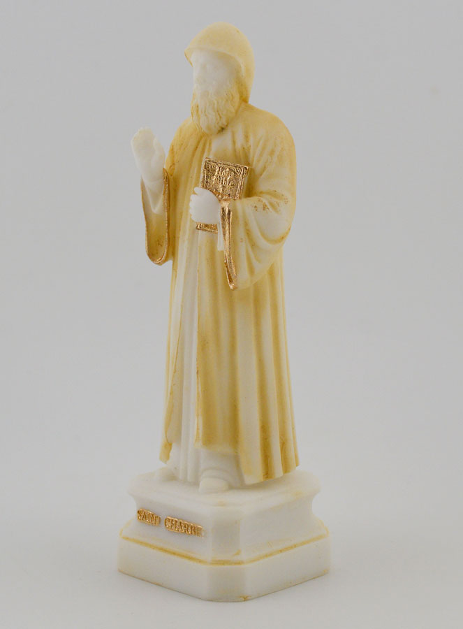 Estatua de San Chárbel en alabastro pintado -12 cm (pic 2)