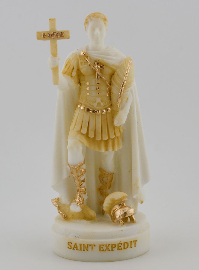 Estátua Santo Expedito em Alabastro Pintado - 12cm (pic 1)
