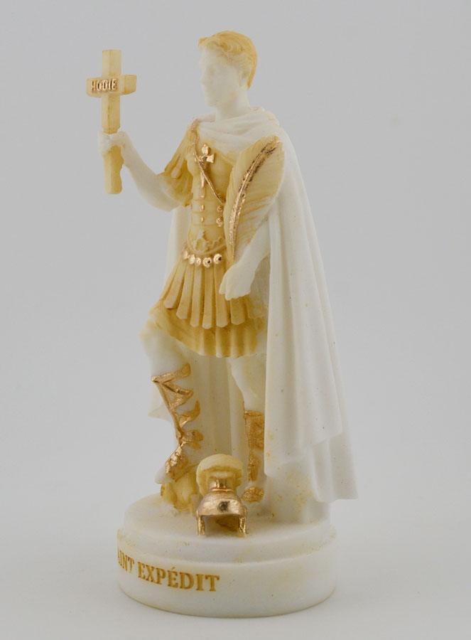 Estátua Santo Expedito em Alabastro Pintado - 12cm (pic 2)