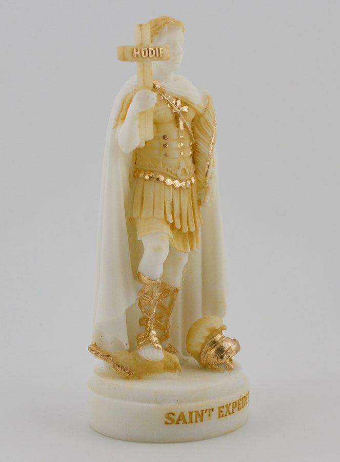 Estátua Santo Expedito em Alabastro Pintado - 12cm (pic 3)
