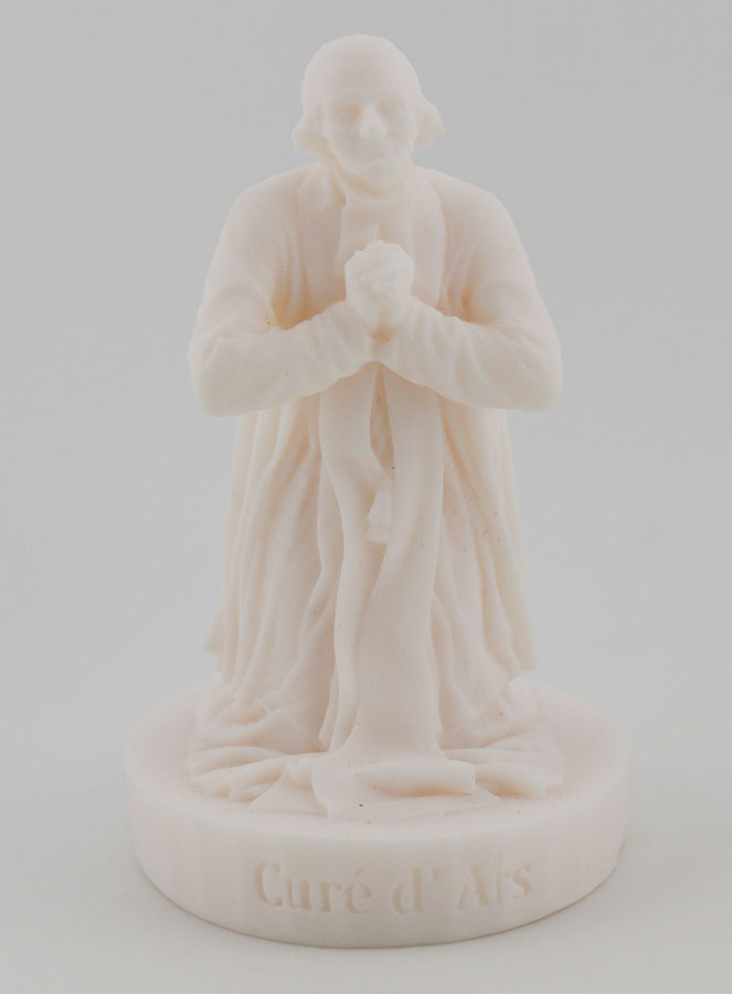 Estatua del Santo Cura de Ars en Alabastro - 12 cm (pic 1)