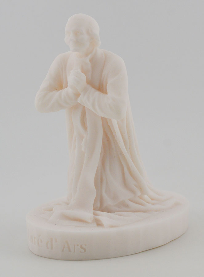 Estatua del Santo Cura de Ars en Alabastro - 12 cm (pic 2)