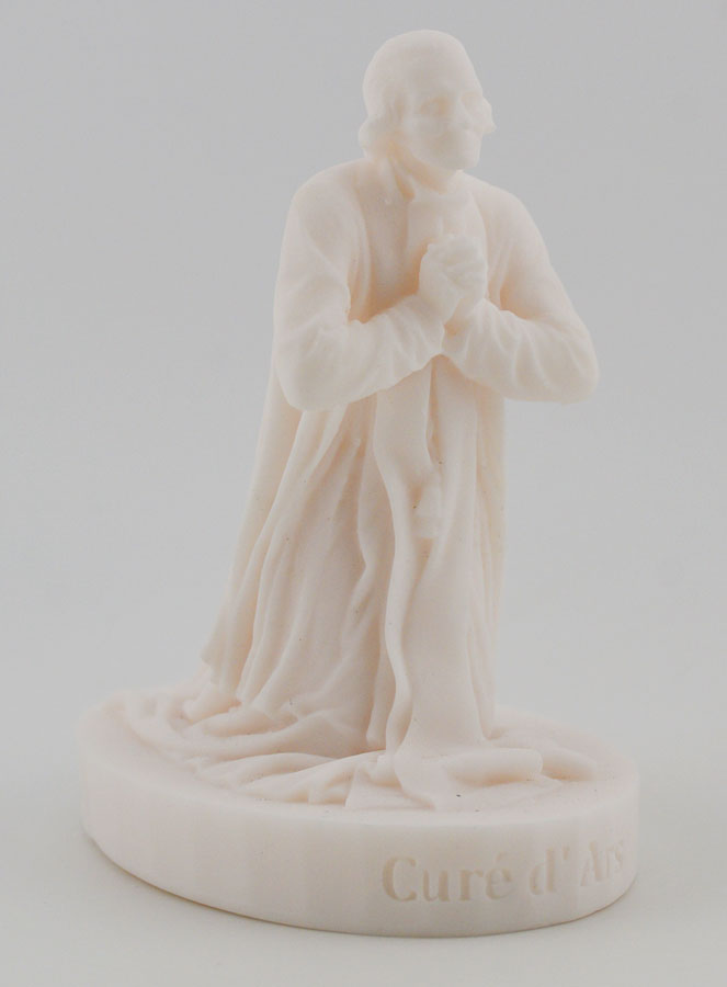 Estatua del Santo Cura de Ars en Alabastro - 12 cm (pic 3)