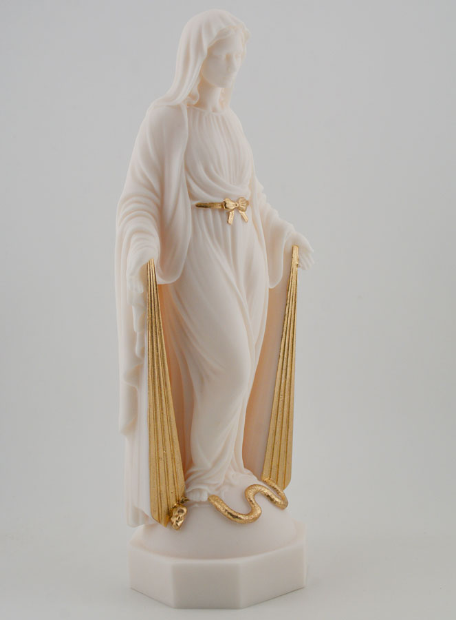 Estatua de la Virgen Milagrosa con rayos dorados - 23 cm (pic 3)