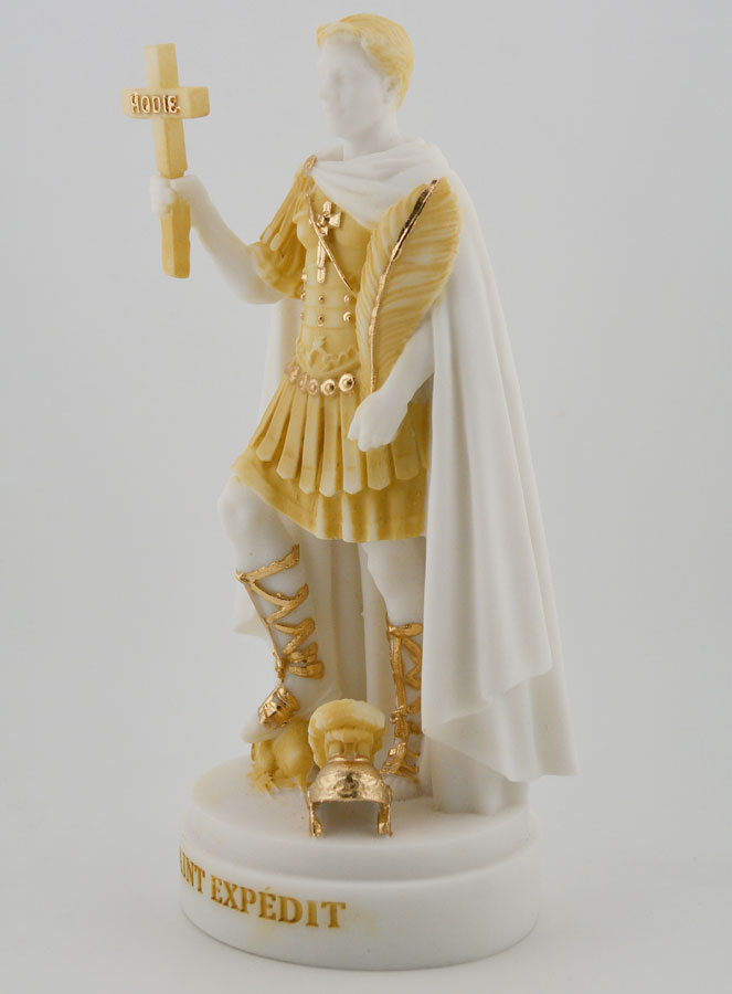 Estátua Santo Expedito em Alabastro Pintado - 19cm (pic 2)
