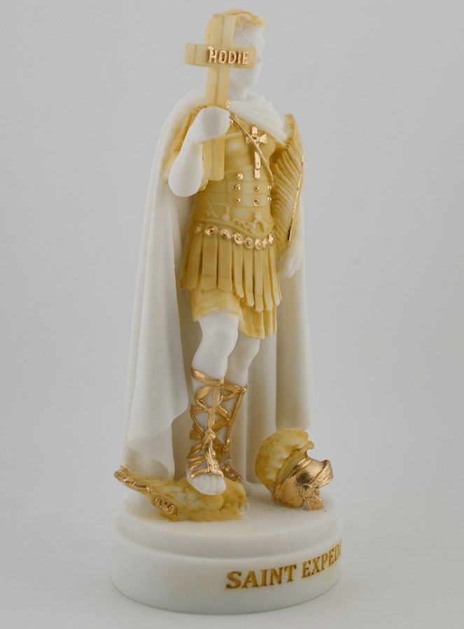 Estátua Santo Expedito em Alabastro Pintado - 19cm (pic 3)