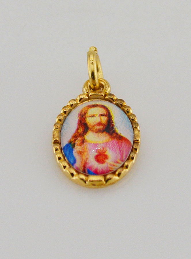 Medalha Borda Torcida 15mm - Sagrado Coração de Jesus (pic 2)