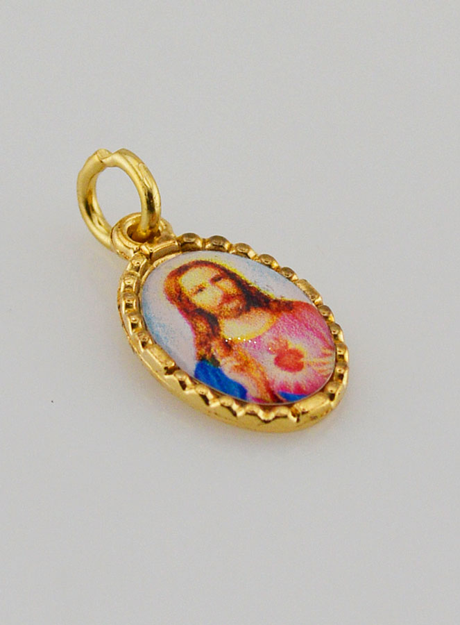 Medalha Borda Torcida 15mm - Sagrado Coração de Jesus (pic 3)