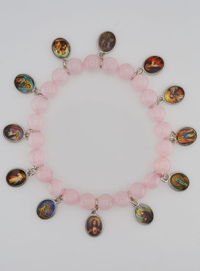 Pulseira dos 12 Santos - Pedra Rosa (pic 1)
