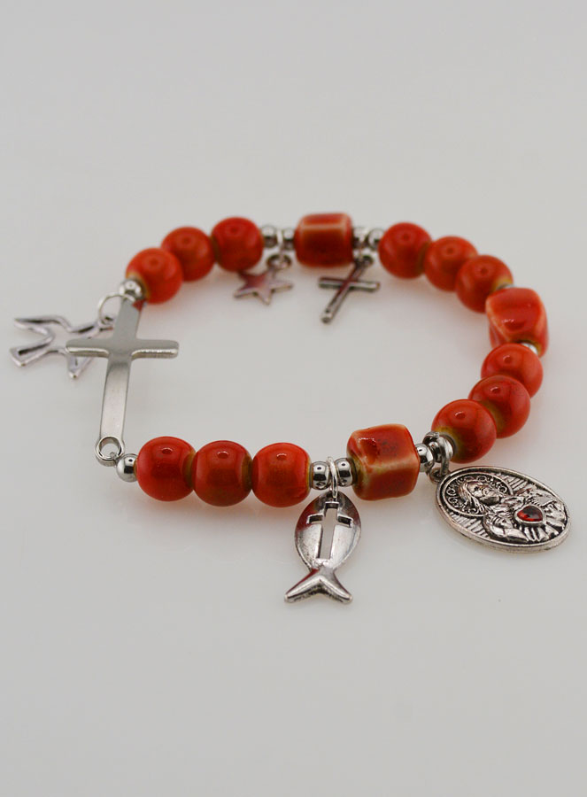 Pulseira Elástica em Cerâmica - Sagrado Coração de Jesus (pic 2)