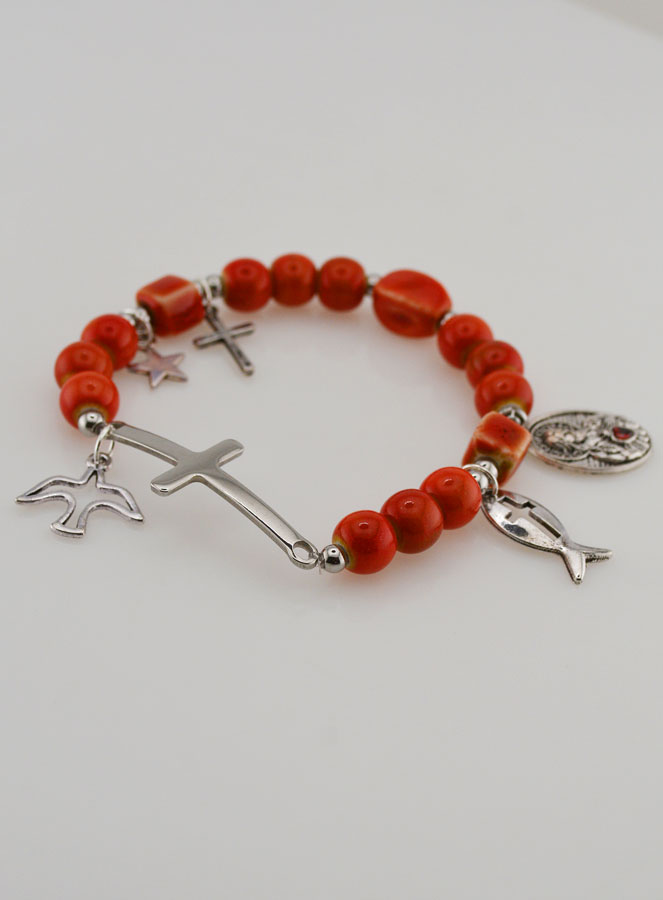 Pulseira Elástica em Cerâmica - Sagrado Coração de Jesus (pic 3)