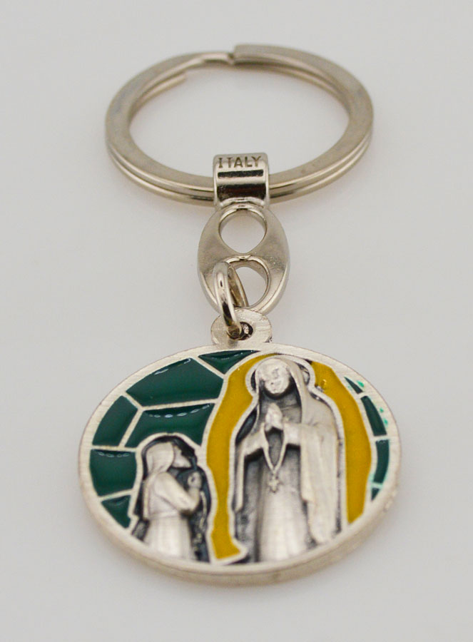 Porta-chaves Esmalte Aparições de Lourdes (pic 2)