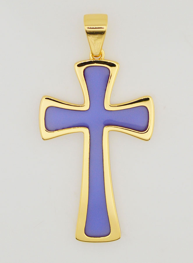 Pingente Cruz 4cm - Roxo (pic 1)