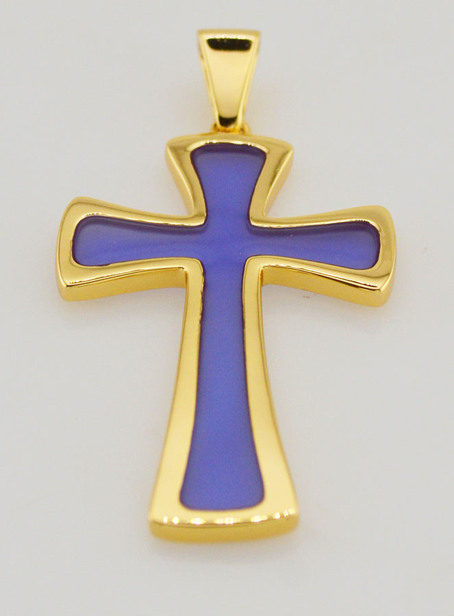 Pingente Cruz 4cm - Roxo (pic 2)