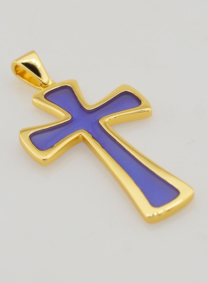 Pingente Cruz 4cm - Roxo (pic 3)