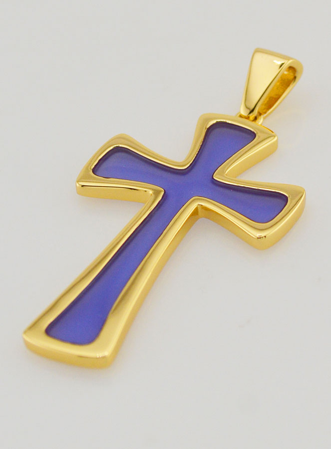Pingente Cruz 4cm - Roxo (pic 4)