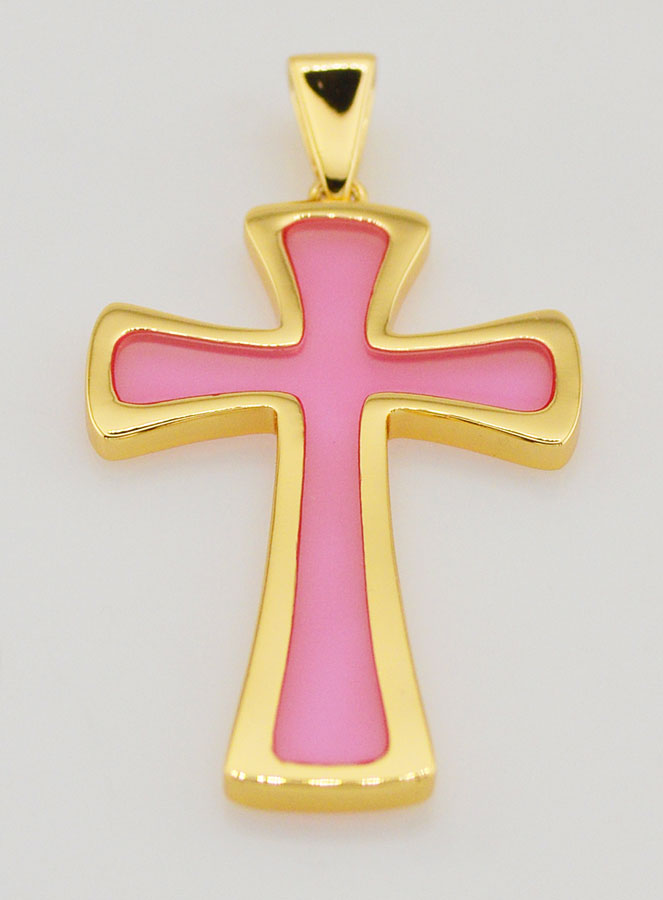 Pingente Cruz 4cm - Rosa (pic 2)