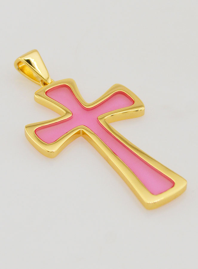 Pingente Cruz 4cm - Rosa (pic 3)
