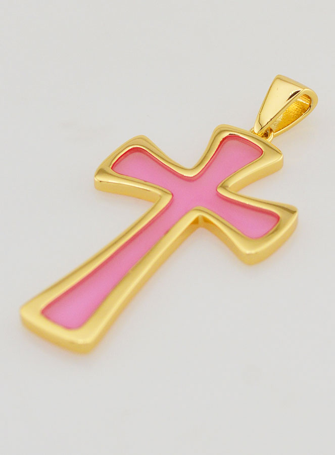 Pingente Cruz 4cm - Rosa (pic 4)