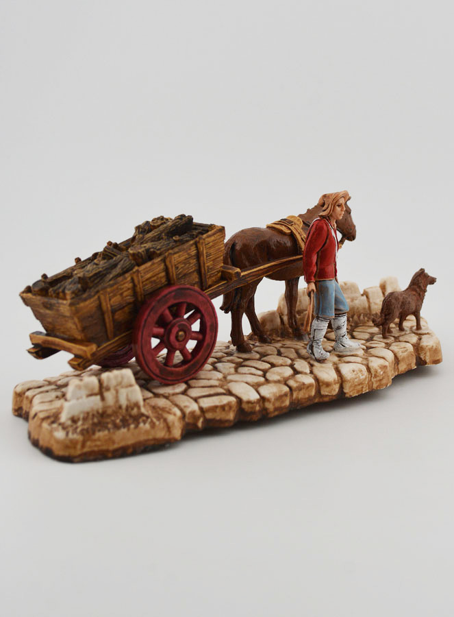 Figura de leñador con su carreta - altura de 6 cm (pic 3)