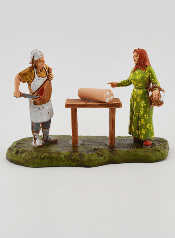 Figura de charcutero y clienta - 6cm (pic 1)
