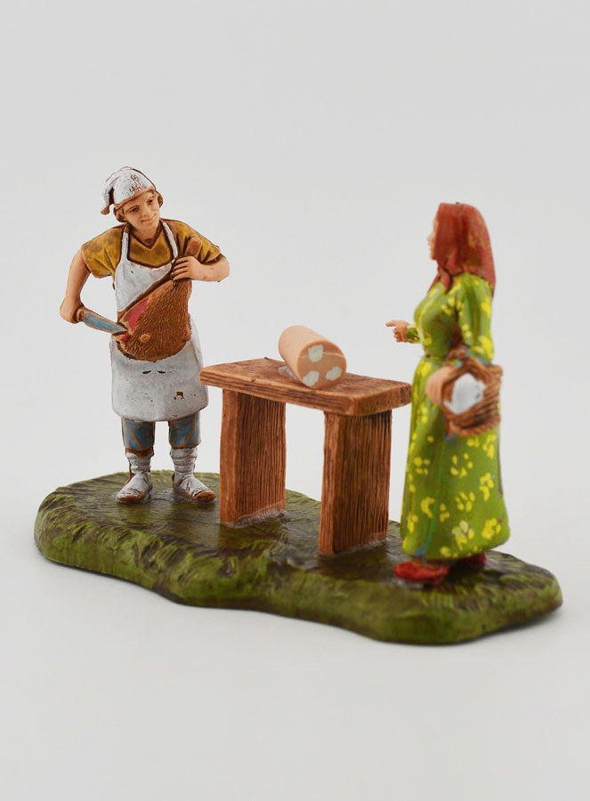 Figura de charcutero y clienta - 6cm (pic 3)
